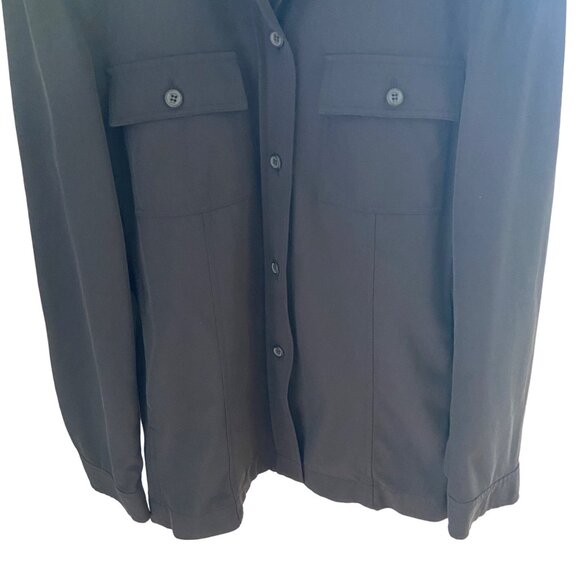 Strenesse Blue Women's Black Button Down Travel Shirt Size 6 Gabriele Strehle - Picture 4 of 10